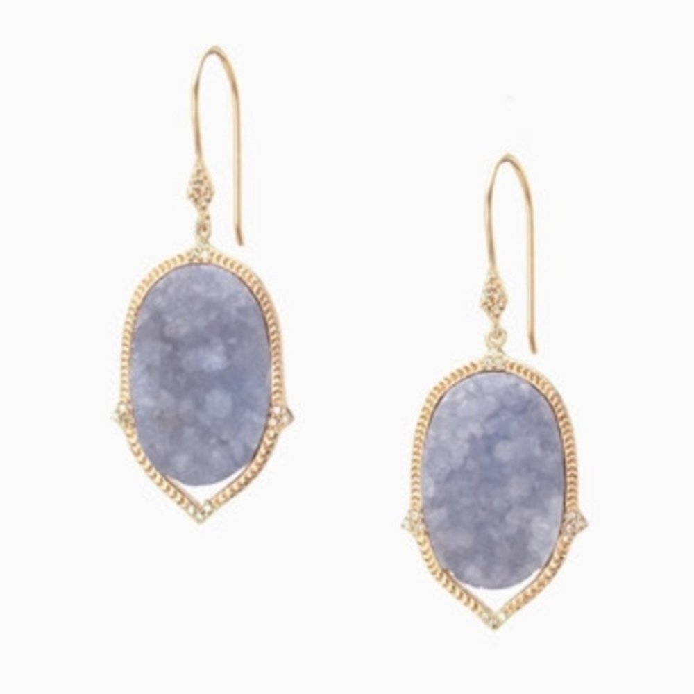 Stella & Dot Druzy Drop Earrings - Pale Blue